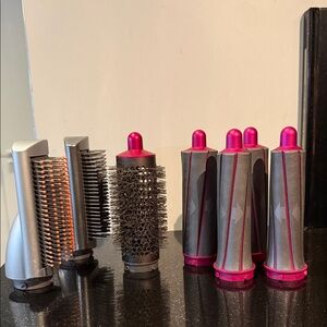 Dyson Hair Styling Attachments in Silver and Pink
